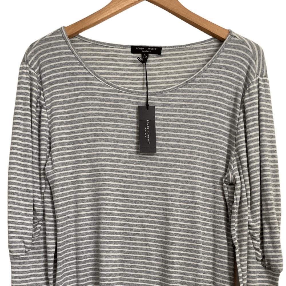 Romeo + Juliet dress casual stretch tunic dress long sleeve grey white sz L